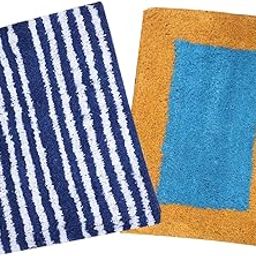 AAZEEM Absorbent Door Mat for Indoor Entrancex Non Slip Mat for Front Door Entryway, Soft Cotton Home. Hotel Balcony Floor Carpet, Floor Mats for Home, KitchenFloor Door Mat |- Pack of 2 |35 X 55 Cm |-image-65