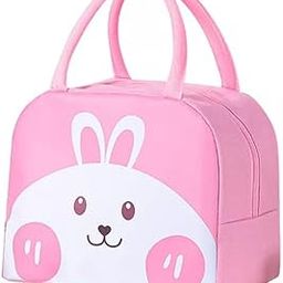 Etailista Bunny Print Kids Insulated Lunch Bag - Lightweight, Waterproof, Thermal Tiffin Bag for School, Picnic, Travel & Birthday Return Gift, Portable Lunch Box Carry Tote for Boys & Girls(Pink)-image-27