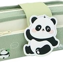 Parshya Oxford Cloth Large Capacity Detachable Cartoon Pencil Case Detachable Cute Aesthetic Pencil Case For Girls Multifunctional Stationery Organizer For School Office (Green)-image-9