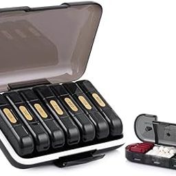 Beoals weekly pill organizer 3 times a day, portable travel pill box 7 day with large compartments moisture-proof pill case for vitamin, Medicine, pills (Medicine Organizer Box) (Black)-image-83
