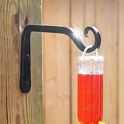 ecofynd 1 Pack Metal Wall Hook Hanging Plant Bracket | Decorative Straight Plant Hanger for Pots, Bird Feeders, Planters, Lanterns, Cotton, Wind Chimes Indoor Outdoor, Black-image-59