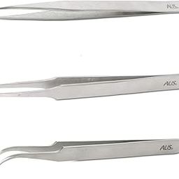Alis Curved, Straight and Plucker Tweezer Set of 3 Eyebrow Tweezer Set - Great Precision for Facial Hair, Ingrown Hair, Splinter and Blackhead Remover-image-52