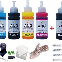 Compatible Refill Ink for DeskJet 2331 Printer Compatible with Cartridge 805, 803, 680, 678, 818, 802, 901, 703, 704, 46, 21, 22, 27, 28, 56, 57 (5 Bottles Full Set)-image-9
