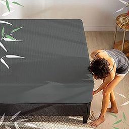 The Sleep Company 100% Waterproof Bamboo Mattress Protector | Upto 10" Deep Pocket | Elastic Fitted Mattress Cover | Noiseless | Smooth Fabric | Machine Washable | King | Grey | 78" X 72"-20
