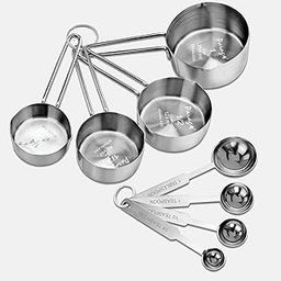 Parage Stainless Steel Measuring Cups & Spoon Combo for Dry or Liquid/Kitchen Gadgets/Cooking & Baking/Stackable Professional Measuring Cup Set with Measurement Handles (WH,Set of 4 Cups & 4 Spoons)-14