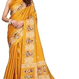 Women's Woven Latest Art Silk and Tassels Saree with Unstitched Blouse Material-image-90