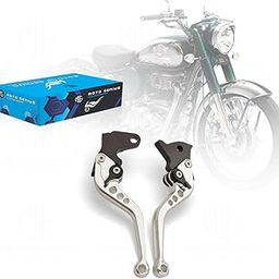 MOTO GENIUS Heavy Duty 6-Position Adjustable Clutch & Brake Lever Set for RE Bullet 350 | CNC Aluminum | Motorbike Hand Levers | Easy Install | Black-image-56