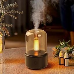 2 in 1 Table Lamp and Air Humidifier for Room Essential Oil Diffuser for Home, Aroma Diffuser with Colorful led Night Light, Electric Diffuser for car, Office (Misty)-image-23