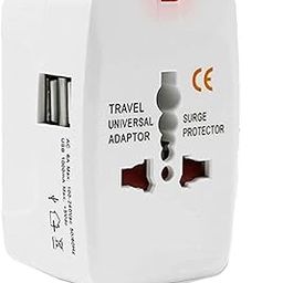 Madhabi Universal Travel Adapter with Dual USB Ports, Worldwide Charger Plug for UK, US, EU, AUS, All-in-One Power Adapter for Mobile, Laptop, Tablet, Camera – White-image-59
