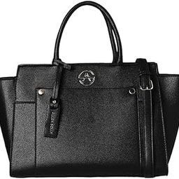 Women's Solid Handheld Western Bag, Black-5