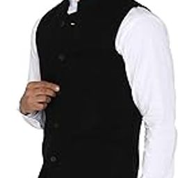 Men's Jet Black Dobby Self Stripe Wool Tweed Bandhgala Ethnic Nehru Jacket-image-26