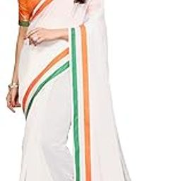 Women's Woven in Cotton Silk Fabric-Independence Day Tiranaga Flag Saree with Unstitched Blouse Material (AZ-YS-P1-FLAG Plain Tricolor), Multicolor-image-26