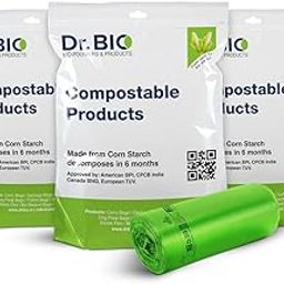 Compostable Biodegradable Eco Friendly Garbage Bags 17 X 19 Inches (Small) 45 Count Bags (3 Rolls) Dustbin Bag/Trash Bag With Leak Resistant - Green Color Cpcb Certified-image-29