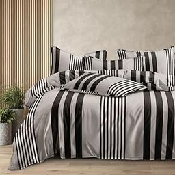 350TC Floral Cotton Feel AC Comforter Set King Size Double Bed with 1 Flat Bedsheet with 2 Pillow Covers, 4 Pieces Bedding Set (90x100 inch & 225x250 cm, Multicolor)-16