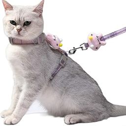 Cat Harness with Leash, Outdoor Cat Leash with Harness with Quick Release Buckle Adjustable for Small Medium Cats, Lightweight Soft Walking Travel Petsafe Harness(S,Chest 25-41CM,Neck 20-30CM)-picture-22