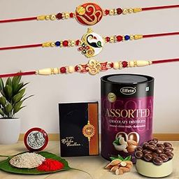DeoDap Rakhi For Brother Set Of 3 with Silver Color Pooja Coin, Rakhi With Greeting Card, Rakhi For Brother And Bhabhi, Rakhi With Chocolate, Rakhi With Gift For Brother, Rakhi For Kids, Rakhi Set, Rakhi Combo, Rakhi With Sweets (K3_277+282+293_AS)-image-34