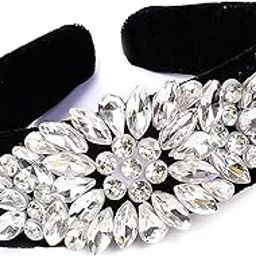Hair Accessories Solid Fancy Party Hairband Headband for Girls and Women (Silver Crystal)-image-46