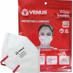 V-4400 NIOSH Certified N95 Mask, Pack of 10, Unisex White Color (PACK OF 5)-image-0