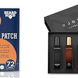 Beardhood Acne Pimple Patch | 72 Hydrocolloid Waterproof Patche and Djokr Perfume Gift Set for Men Pack of 4x20 ML-4