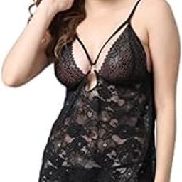 Women's Valentine Wedding SpecialNight Lingerie Babydoll Bodysuit Bikini Sweemwear Set Two Piece Lingerie Set Black-10