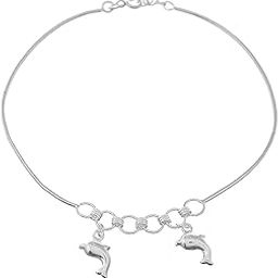 Pure 925 Silver Two Fish Anklet Payal for Women (1PC)-image-99
