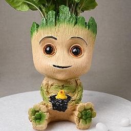Marvel Avengers Infinity War Pot Baby Groot Wooden Look Tree Flowerpot Cum Pen Container- Tree Man Baby Groot-11