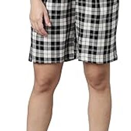 Women Cotton Checked Lounge Shorts-picture-17