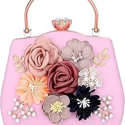 Women's Beautiful Flower Box Clutch Bag | Detachable Chain Sling Strap| Ladies Purse Wallet-image-25