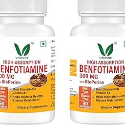 VITARUHE® Benfotiamine 300 Mg With Bioperine; Helps Maintain Blood Sugar Levels, 90 Capsules (Pack of 2)-17
