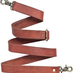 Genuine Brown Leather Purse Straps Replacement Crossbody - 60-inch Long Thin Adjustable Shoulder Straps for Handbags, Purses, Tote, Leather Bags with Gold Metal Swivel Hooks-16