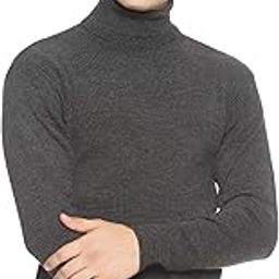 Men's 100% Acrylic High Neck Ribbed Winter Wear Regular Fit Casual Full Sleeve Solid Sweater-picture-13