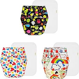 Dumbledo Premium Cloth Diaper with Cotton Insert (Pack of 3) | Snug Fit | Reusable & Washable | Adjustable Snaps | Everyday Diapering Essential | 3 Months – 3 Years | Unisex Baby-12