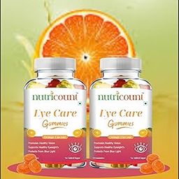 NUTRICOUNT Eye Care Gummies for All Orange Flavour Lutein and Zeaxanthin Gummies with Lycopene Vitamin A C & E to Support Eye Health (30 Count (Pack of 2)-image-77