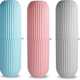 MeeTo Capsule Shape Toothbrush Holder/Multipurpose Storage Holder/Cover Organizer for Bathroom and Travel Use (Pack of 3)-image-50