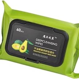 SHAHGROWTH Deep Cleansing Makeup Remover Wipes, 60 Pieces, Avocado-image-96