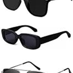 Unisex combo offer pack of 5 shades Unisex Fashion Sunglasses Set, 5 Pairs, Metal Frame, Black and Silver - Combo5-16922-image-73