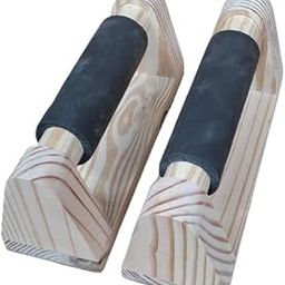 Wood Push Up Bars with Non-Slip Baseplate Comfortable Rubber Grip Pushup Stands for Fitness Workout Home Gym Muscle Training Body Building Sturdy Push-up Handles for Men and Women zebra Wood Design (Pinewood)-9