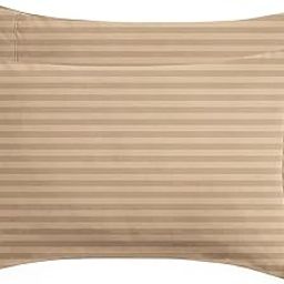 BSB HOME® 220 TC Premium Glace Cotton Solid Striped Pillow Covers | Super Soft and Breathable Envelope Closure| Set of 2 Pieces Pillow Covers King Size (Beige, 20 x 30 Inches)-18