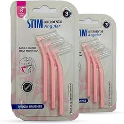 STIM Interdental Manual Adults Angular Iso 0-3'S For Tight Gaps,Dentist Recommended,Easy Cleaning Between Teeth,Made In India (Pink,6 Brushes,Pack Of 2)-17