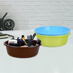 Homestic Pack of 3 Desk Organizer | Stationery Organizer | Multipurpose Organizer | Office Supplies for Pen-Pencil-Staplers | Desktop Organizer | 6 LTR | Green & Sky Blue & Brown-image-34
