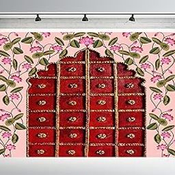 Dhara Creation Door Entrance Art (8ft - 10ft) Backdrop Wedding Decoration Curtain Cloth Pooja Decoration for Festivals and Celebrations. (Washable Fabric)-13