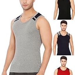 lux cozi Lux Xylo Men's Cotton Round Neck Sleeveles Regular Fit Vest Pack of 4-picture-32