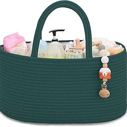 COMSE Baby Diaper Caddy Organizer, Diaper Basket, Baby Car Organizer, Diaper Change Organizer, Portable Tote Bag with Divider, Baby Shower Gifts Newborn Essentials Registry Must Have, Dark Green-image-15