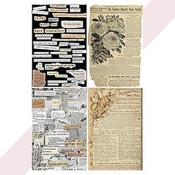 ISEE 360® Vintage Sheet Decoupage Paper Stickers for Craft DIY Scrap Booking Art Decor Workers (A5 Size) 4 PCs-image-48