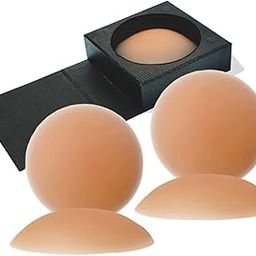 Nipple Covers Pasties 2 Pairs,Adhesive Round Shape Comfortable Invisible Silicone Breast Petals for a Seamless Look, Reusable Nipple Pads Coverups, No Show Pasties for Women with Travel Box.-image-82