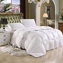 EGYPTIAN BEDDING Luxurious Twin/Twin Extra Long Goose Down Alternative Comforter, 600 Thread Count 100% Egyptian Cotton Cover, 65 oz Fill Weight, 750 Fill Power, Twin/Twin XL, Solid White Color-picture-14