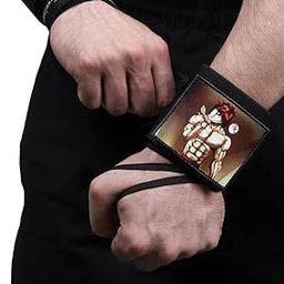 ZYZFIT Wrist Wraps with Superhero Patch Adjustable Gym Wrist Support with Thumb Loop Great for Crossfit, Powerlifting, Bodybuilding(BAKI HANMA Classic)-13