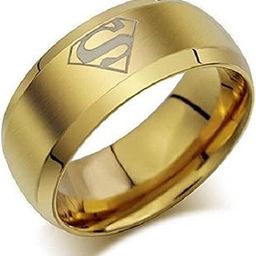 Superman Inspired Hope Symbol Gold Ring Casual Everyday Fashion for Men and Boys-image-56