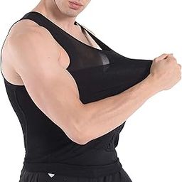 Men’s Compression Shapewear Vest – Slimming Body Shaper Undershirt with Tummy Control – Gym Workout Tank Top for Abdomen Support & Fat Burner Look-image-50