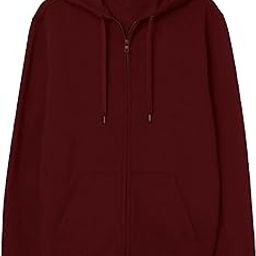 Relaxed Fit Plain Cotton Blend Full Sleeves Zipper Hodded Hoodie for Unisex-image-75